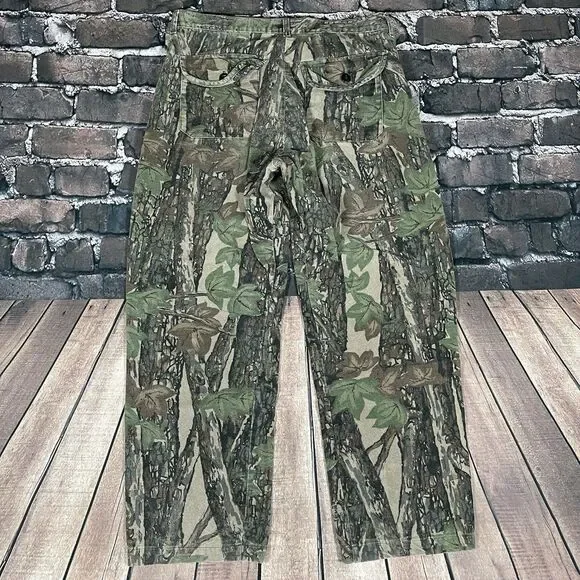 Vintage Ocoee RealTree Mossy Oak Camo Pants Front Cargo Pockets 80s USA 34x28.5” - Picture 10 of 12